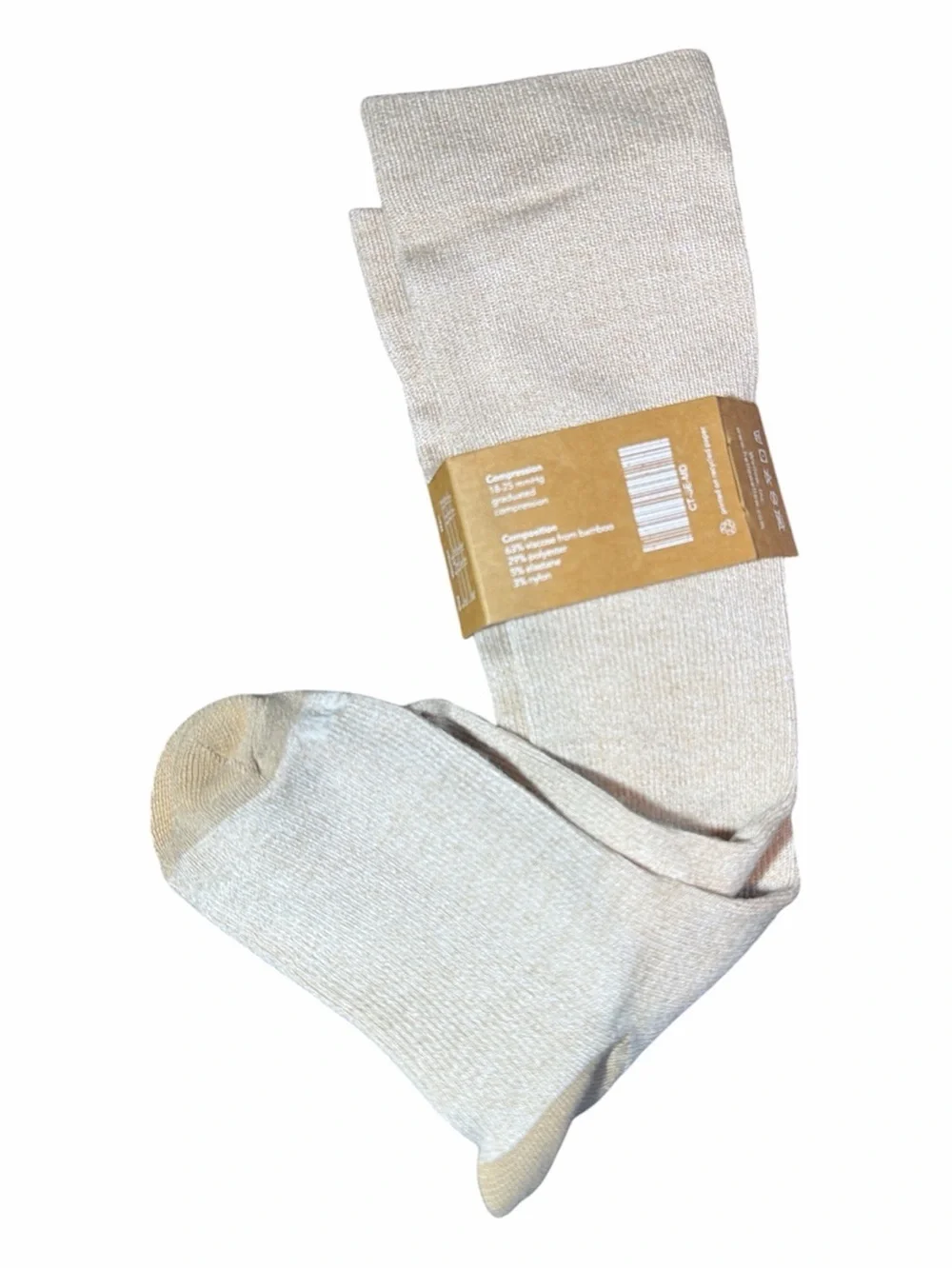 Wellow Men's Casual Crew Socks in Cream - Medium